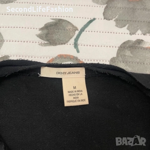 Дамска жилетка блуза DKNY Jeans с мъниста тип прегърни ме черна размер M, снимка 2 - Блузи с дълъг ръкав и пуловери - 52571966