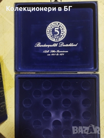 КОЖЕНА КУТИЯ ЗА СЪХРАНЕНИЕ  НА 73 МОНЕТИ ОТ 5 ГЕРМАНСКИ МАРКИ /виж описанието/, снимка 2 - Нумизматика и бонистика - 53936456