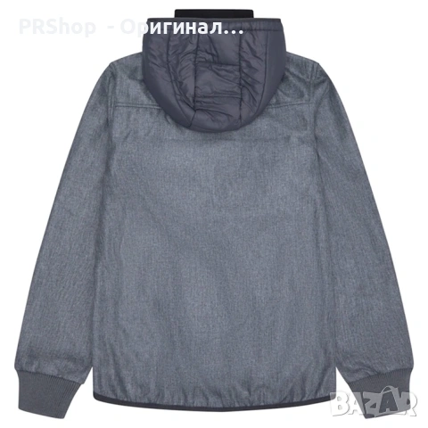 Мъжко яке с качулка Reebok Mixed Hybrid, сиво, снимка 3 - Якета - 53622478