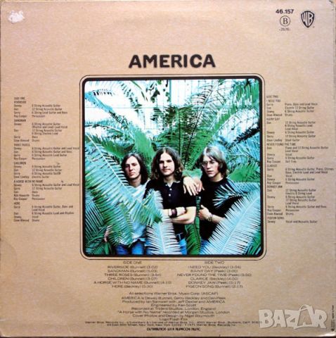 Грамофонни плочи America – America, снимка 2 - Грамофонни плочи - 45759675