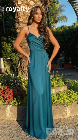 Нова Стилна Дамска Рокля Различни Цветове Синя / Кафява / Зелена , снимка 3 - Рокли - 54121830