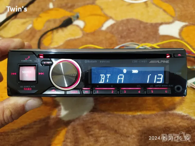 ✅ Alpine CDE-174BT CD/USB/MP3 плейър с Bluetooth, снимка 3 - Радиокасетофони, транзистори - 47245692