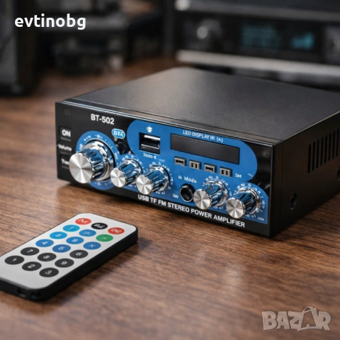 Аудио усилвател с МР3 плейър, LCD дисплей и дистанционно управление – 30W+30W, снимка 5 - Ресийвъри, усилватели, смесителни пултове - 53808164
