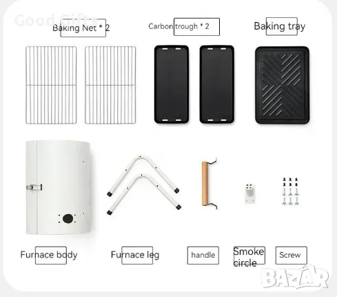 Преносимо двустранно барбекю с дървена дръжка – Компактна скара за месо, риба и зеленчуци, снимка 12 - Други стоки за дома - 50401573