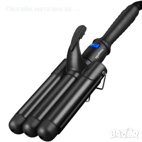 Тройна ретро преса за къдрене на косата, с въртящ се кабел Soulima, снимка 2 - Преси за коса - 53431176