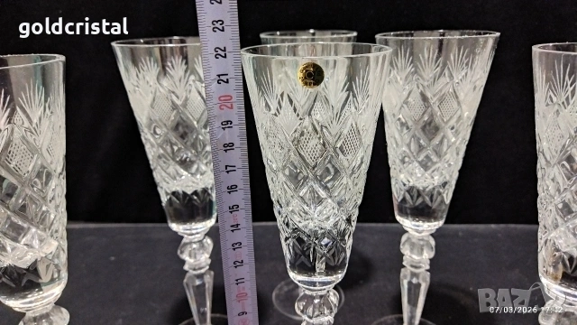 кристални чаши , снимка 3 - Антикварни и старинни предмети - 53959902