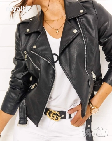 Кожено яке с колан