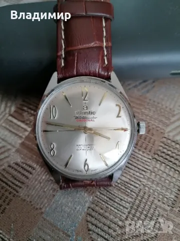 Часовник Атлантик златно покритие, снимка 16 - Антикварни и старинни предмети - 44178375