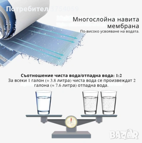 Система за обратна осмоза за питейна вода Geekpure RO6-AF – 6 стъпки + алкален филтър, снимка 6 - Други стоки за дома - 53184926