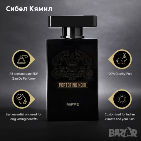 Оригинален Арабски парфюм PORTOFINO NOIR RiiFFS Eau De Perfume 100ml , снимка 3 - Унисекс парфюми - 44960660