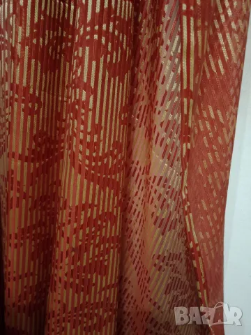 ПЛАТ ЗА ПЕРДЕ червено и златно, снимка 2 - Пердета и завеси - 50430062