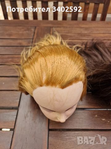 Фризьорска тренировъчна глава 60см коса, снимка 3 - Фризьорски принадлежности - 46320595