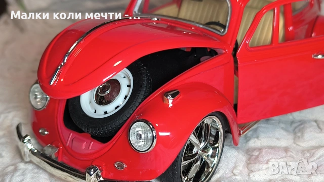Мeталнa koличкa VW Beetle .Maщаб 1:18 . Чисто нова, снимка 7 - Колекции - 53744252