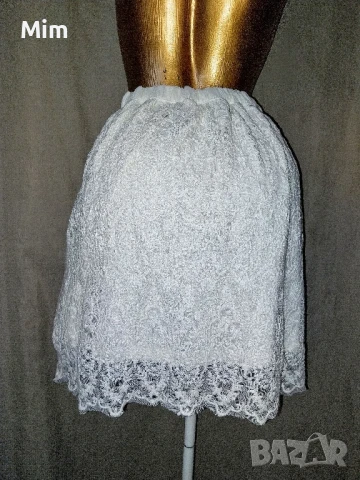М Бяла блуза с дантела и дантелена пола , снимка 7 - Поли - 50892281