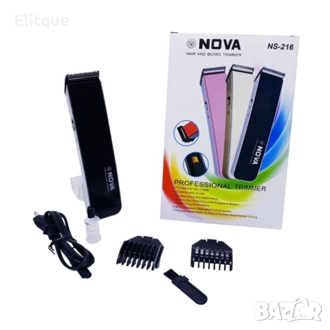 Безжична машинка-тример за подстригване и оформяне на брада Nova