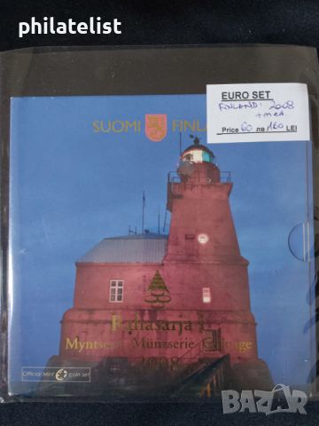 Финландия 2008 – Комплектен банков евро сет от 1 цент до 2 евро + възпоменателен медал, снимка 1 - Нумизматика и бонистика - 46759672