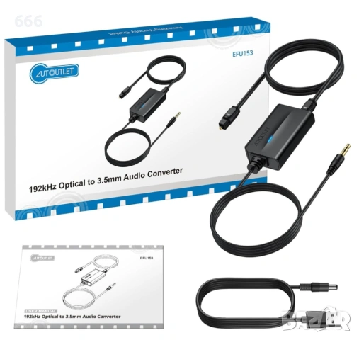 DA Wandler AUTOUTLET 192kHz DAC преобразувател Digital Zu Analog Audio Wandler SPDIF Toslink Zu 35mm