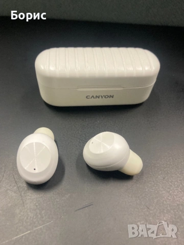 Слушалки CANYON CNE-CBTHS1W, като нови, снимка 4 - Bluetooth слушалки - 53586076