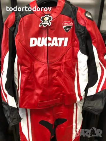 Koжен мото екип DUCATI CORSE REPLICA,2ч.4XL,протектори,гърбицаNEW, снимка 2 - Аксесоари и консумативи - 47146141