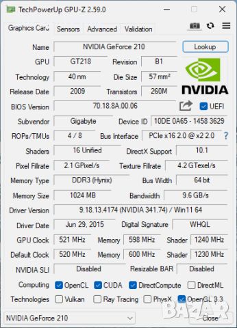 Видео карта NVidia GeForce Gigabyte N210SL HDMI 1024MB GDDR3 64bit PCI-E, снимка 10 - Видеокарти - 46408312