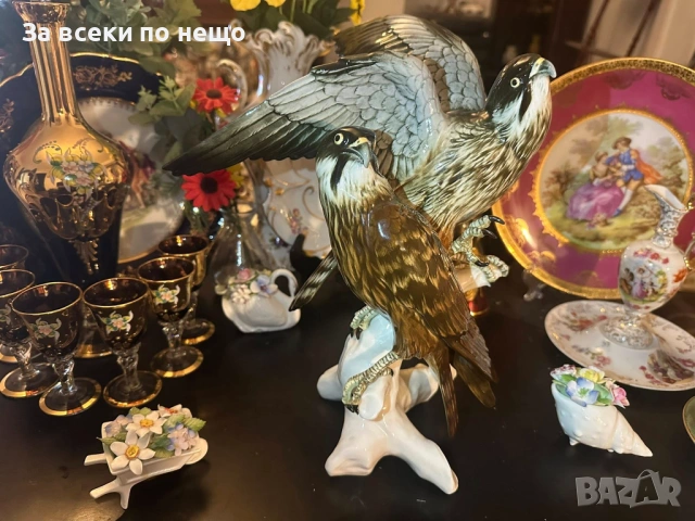 Karl Ens Germany - “ Соколите” уникална красота на семейство птици с височина 35 см Код P1929, снимка 2 - Декорация за дома - 53389087
