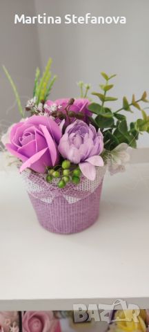 Букети от сапунени цветя в цветни каашпи, снимка 12 - Други - 45727746