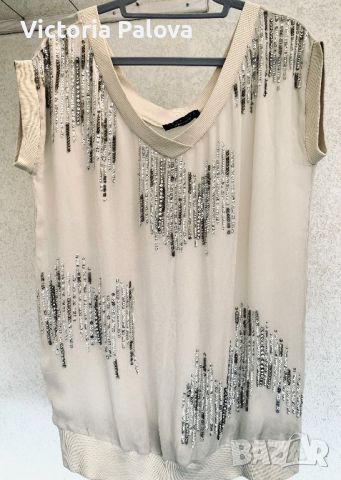  Италия TWINSET SIMONA BARBIERI лукс копринена блуза, снимка 1 - Корсети, бюстиета, топове - 46310736