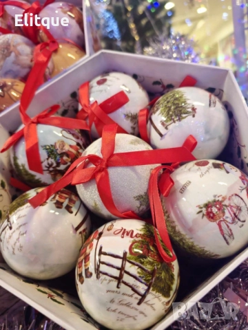 Комплект от 14 топки за елха, различни видове, снимка 8 - Други стоки за дома - 52903835