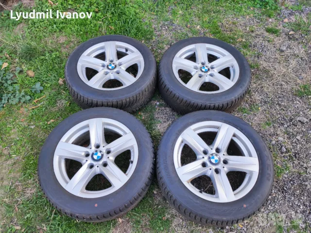 Алуминиеви джанти 16-ки 5x120 за BMW E90 със зимни гуми 205/55 R16, снимка 1 - Гуми и джанти - 47873598