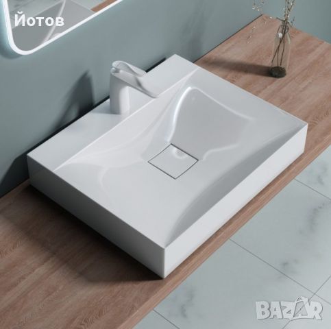 Нова дизайнерска мивка от лят мрамор, снимка 1