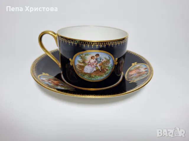 Чаша за чай от френски фин порцелан , снимка 6 - Чаши - 49694621