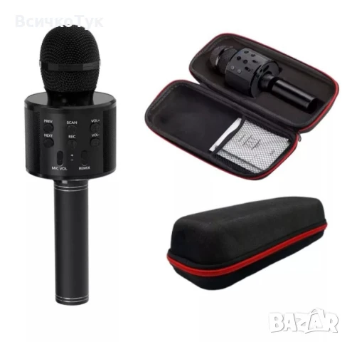 ✨Безжичен микрофон, Bluetooth, FM радио - СРЕБРИСТ,ЗЛАТИСТ и ЧЕРЕН, снимка 6 - Музикални играчки - 50777197