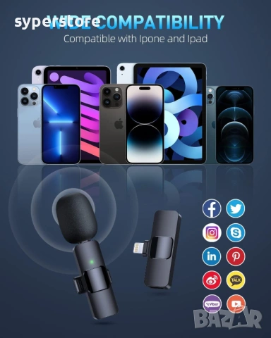 Безжичен микрофон за телефон Digital One SP01081 K9, Wireless Microphone, професионален микрофон, снимка 6 - Микрофони - 54073764