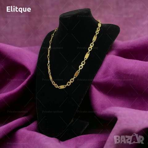 Естествена издръжливост мъжки ланец M S G M от медицинска стомана с позлатено покритие