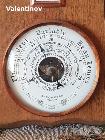 Старинен барометър плюс термометър , снимка 2 - Антикварни и старинни предмети - 49790965
