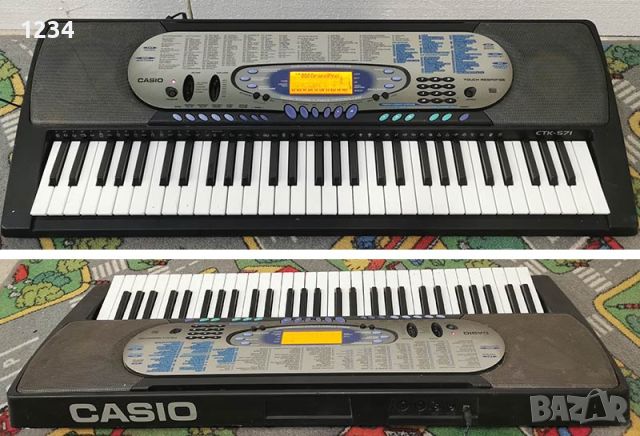 Синтезатор клавир CASIO CTK-571 пиано с динамична клавиатура 5 октави, снимка 1 - Синтезатори - 45597257