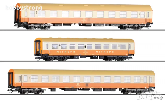 Комплект три пътнически вагона "Städteexpress" DR TT 1:120 Tillig 01805, снимка 1 - Колекции - 49590534