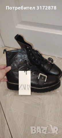 Боти Zara от естествена кожа 