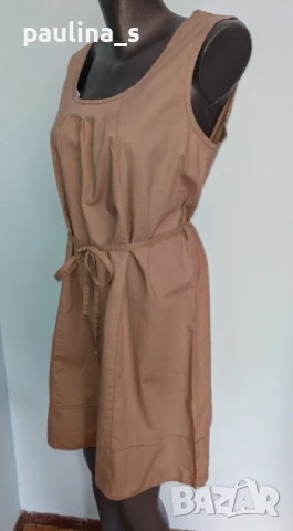 Два различни броя / Рокля цвят "Nude" от плюшено букле England и Памучна , снимка 11 - Рокли - 28301513