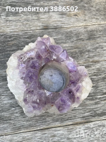 Свещник от аметист, снимка 2 - Други - 50821669