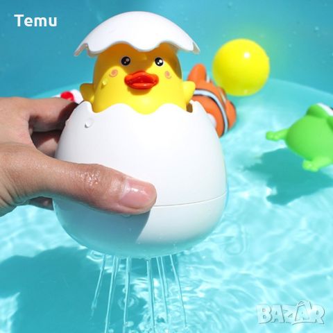 Детска забавна играчка за вана жълто пате в яйце, снимка 1 - Други - 45726198