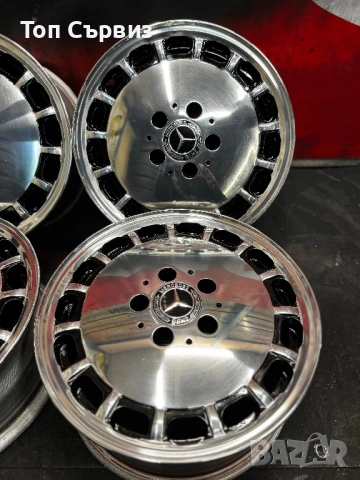 Оригинални РЕТРО, алуминиеви джанти за Мерцедес, 15 цола, R126, снимка 5 - Гуми и джанти - 53621010