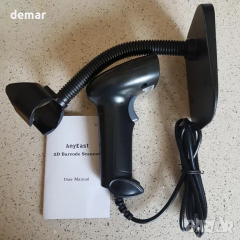 Скенер за баркодове Anyeast със стойка, USB кабелен инвентарен 2D/1D QR код скенер, снимка 10 - Друга електроника - 49885950