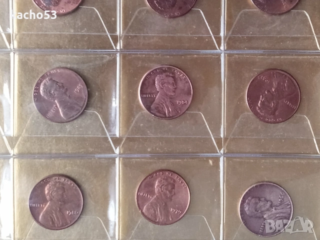 1 цент 1963-2007 г.- 40 броя , САЩ, снимка 11 - Нумизматика и бонистика - 54255223