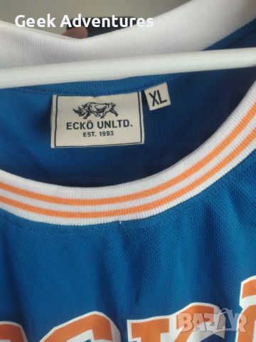 Ecko Unltd. Мъжки Баскетболен Потник 72 Размер XL Син Оранжев Хип Хоп, снимка 2 - Спортни дрехи, екипи - 46561319