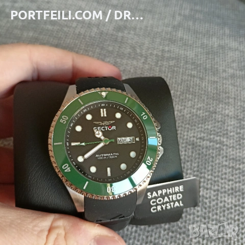 Автоматик Sector, 10АТМ, корона винт, керамичен безъл, сапфир покритие, miyota, снимка 8 - Мъжки - 53607680