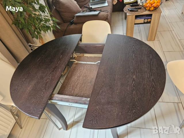 Разтегателна дървена маса , снимка 4 - Маси - 52697390