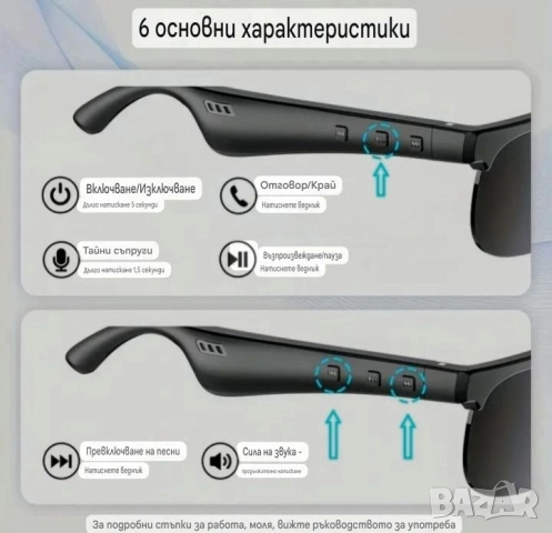 Блутут Очила 4 модела за разговори и музика , снимка 9 - Слушалки и портативни колонки - 52886899
