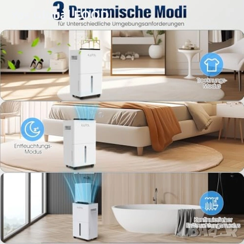 Обезвлажнител 10L/24H за 30m² с таймер, снимка 4 - Влагоабсорбатори и влагоуловители - 53620763