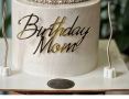 Birthday Mom златист надпис акрил топер декор украса за торта рожден ден мама , снимка 1 - Други - 45877162